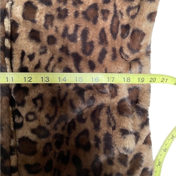 Cavalini Faux Fur Leopard Print Midi Coat Size Large - Picture 11 of 14
